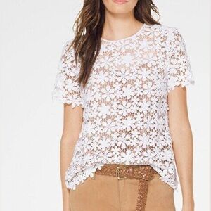 NWT ⭐️ Michael Kors White Floral Lace Blouse